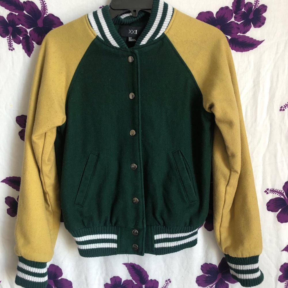 Green and Yellow Varsity Jacket